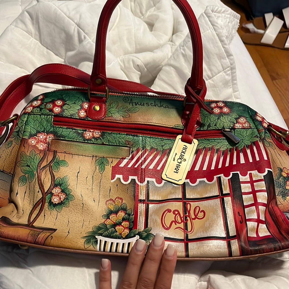anuschka hand painted cafe bag